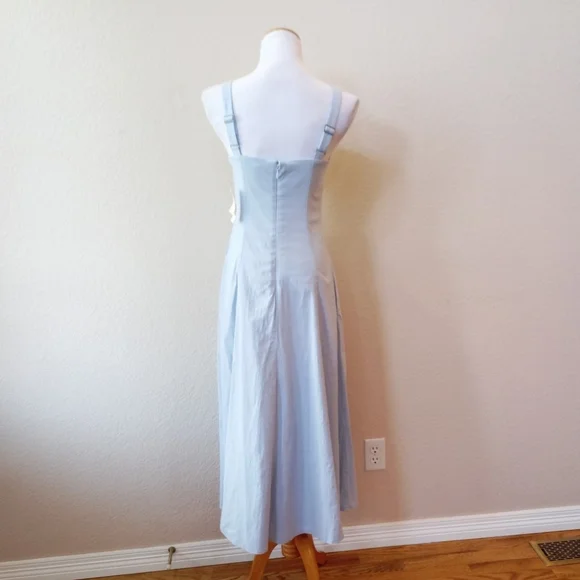 Abercrombie & Fitch blue square neckline midi dress - Picture 7 of 9